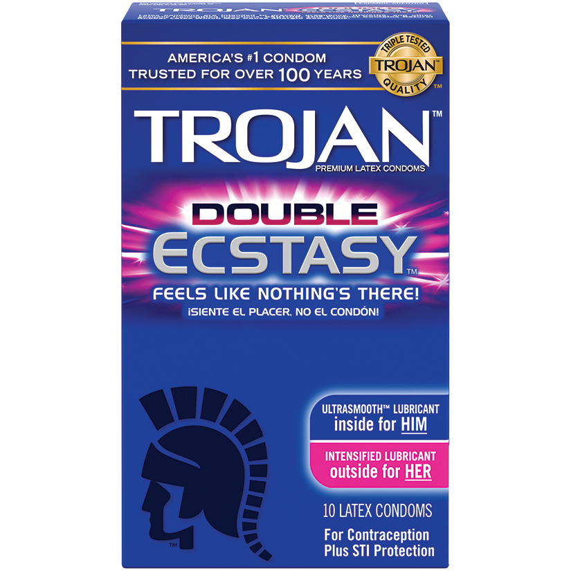 TROJAN Double ECSTASY Condoms feature a unique design that lets you feel th...